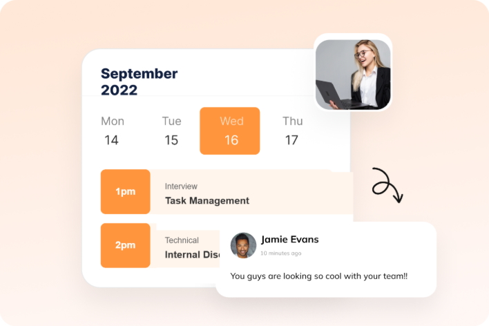 Automated workflows - an interview calendar with automated task reminders and team comments