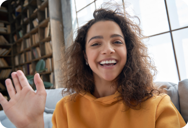 Employee on a video call with Auzmor Hire